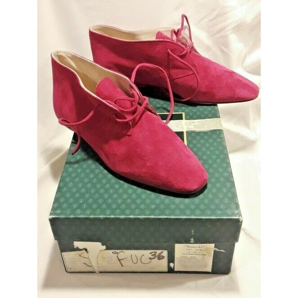 Gucci collectors new Authenticated vintage ankle boots in fuchsia suede-sz 6 med - Picture 2 of 12